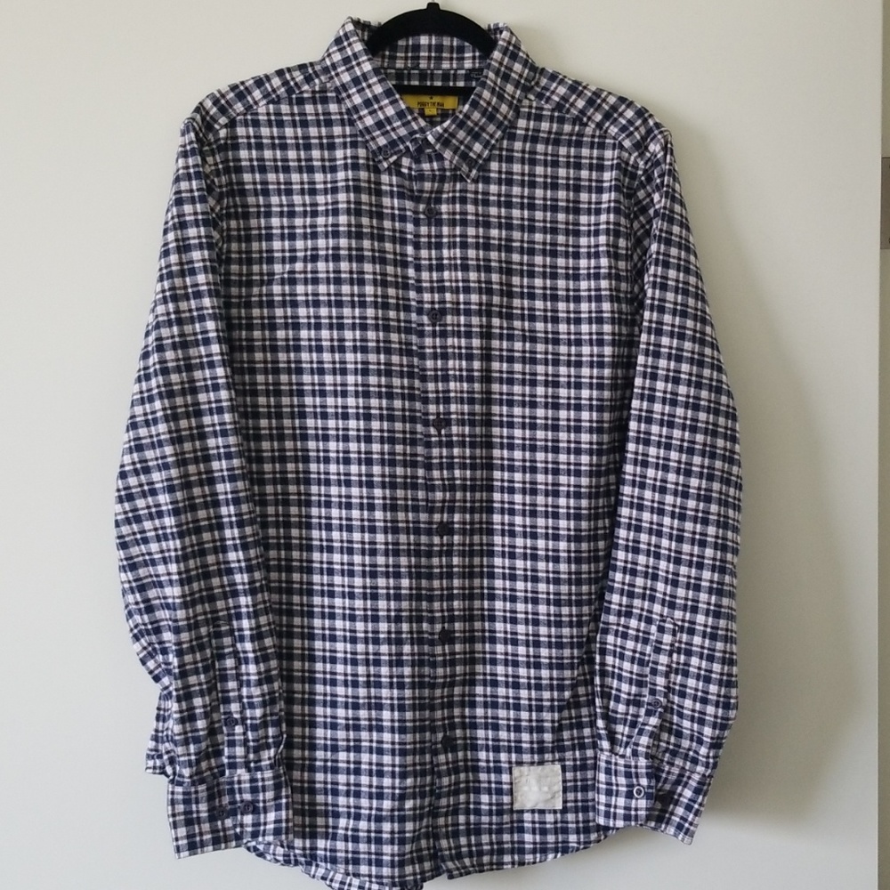 Five Four, Foggy The Man Plaid Flannel Button Down